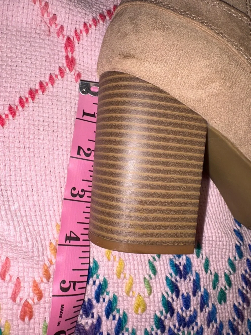 Apt. 9 Taupe Suede Peep-Toe Block Heel Booties Women’s 10